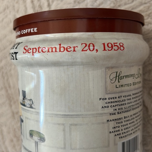 Vintage Harmony Bay Gourmet Ground Coffee Tin limited ed empty Norman Rockwell - Picture 9 of 16